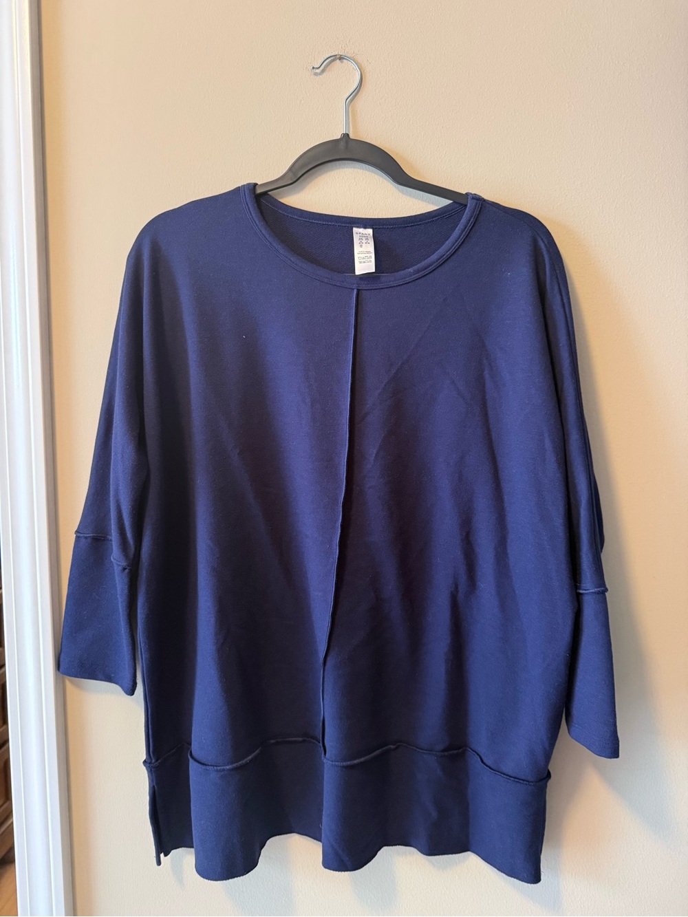 SPANX Navy Relaxed Crewneck Sweatshirt